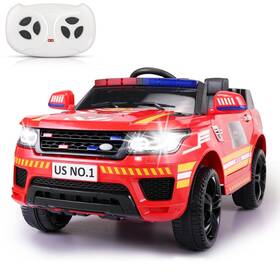 Tobbi 0465-04 Fire Truck Ride On Toys 12v Engine Giant Firetrucks Firefighter Fi