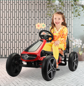 Tobbi Mercedes Licensed Kids Ride-on Go Kart With Steering Wheel And Seat Red