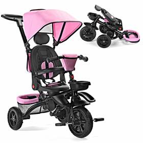 Todefull Etd010pi Folding Kidsft Tricycle 8 In1 Baby Trike With Removable Canopy &parenta