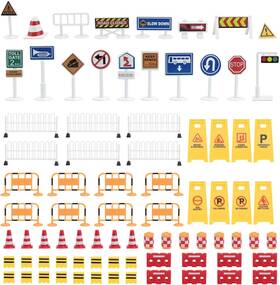 Toyvian 17r083350238li 1set Play Traffic Signs Street Road Playset For Car And Train Set For