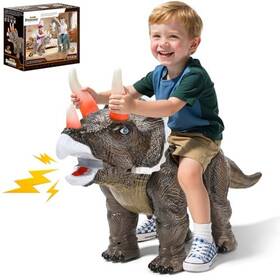 Twinkoo Sd01 Dinosaur Ride On Toy Cars For Kids Realistic Triceratops Push Car With Three