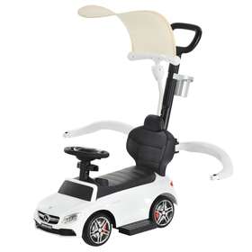 Uirio 370114wt 3 In 1 Ride On Push Car Sliding Walking Stroller For Toddlers 1-3 Years White