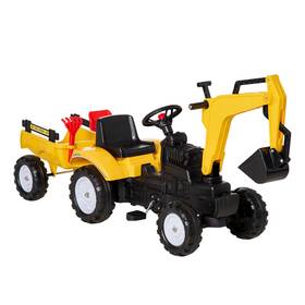 Uirio 732845928682 Pedal Digger Construction Car With 6 Wheels And Detachable Trailer Yellow Uirio 732845928682 Pedal Digger Construction Car With 6 Wheels And Detachable Trailer Yellow