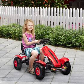 Uirio Us02-370276v00rd Adjustable Kid S Pedal Go-kart With 4 Rubber Wheels For 5-12 Years Ride-on Toy