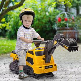 Uirio Us02-370299v00yl 3 In 1 Ride On Car Kids Toy Excavator Bulldozer Road Roller With Music