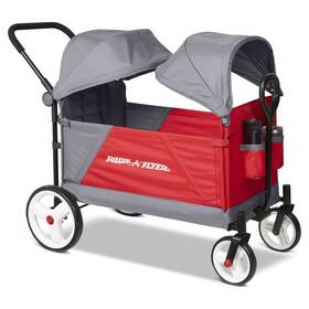 Un Brand 3972w Discovery Stroll Ftn Wagon With Canopies Folding Gray And Red