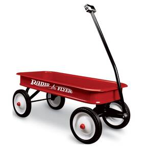 Un Brand 445002053044 Classic Red Wagon Metal Kids Ride-on Toy