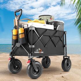 Varronobe Va01 Big Rubber Wheels Beach Wagon Cart Foldable 9x3 All-terrain Heavy Du