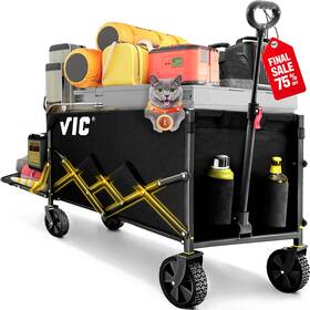 V1max Vic Collapsible Folding Wagon Extra Long Extender Cart Beach Wagons Car