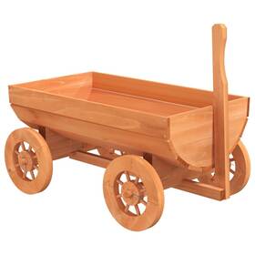 Vidaxl 364227 Decorative Wagon Natural Wood Solid Fir Medium Portable