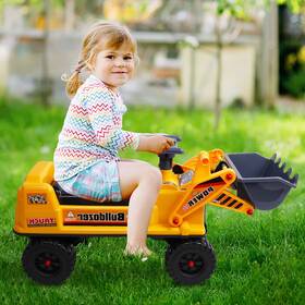 Vilobos Km6408 Kids Ride On Car Bulldozer Excavator Digger Scooper Truck Toy With Storage