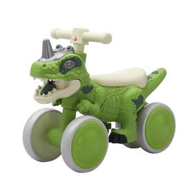 Vizzty 750864831202 Dinosaur Balance Bike For 1-3 Year Olds Toddler 4-wheel No-pedal Walker Scoo