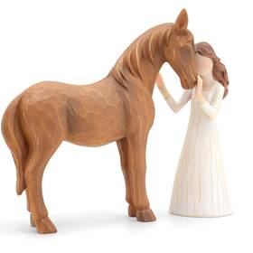 Vofstand 702298392750 Horse Gifts For Girls Women - Girl Embraces Horses Figurine L