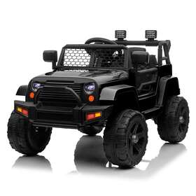 Yescom D35ktr002-12v4.5a-06 12v Kids Ride On Truck Car Jeep With Remote Control Led 3 Speeds Black