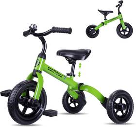 Ygjt Lm80 3 In 1 Tricycle For Toddlers Age 2-5 Years Old Folding Large Green