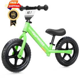 Youthkkee 786402483756 12 Inch Toddler Balance Bike For 1-3 Year Olds No-pedal Kc Green