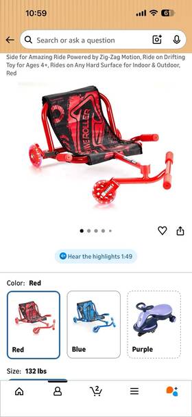 Zig Zag Motion 92319 Vevor Ride On Scooter Swing Side-2-side By Zig-zag Drifting Toy