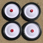 New Pull Wagon Parts - Radio Flyer (4) 9 1/4" Wheels W/ Red Axle Caps ####. Fixed Price $130.12.
