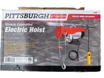 Pittsburgh Automotive Remote Controlled Electric Hoist 1300 Lbs Model 62853. Fixed Price $115.00.