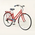 Schwinn Women 700C Red Cruiser Bike, Step-through, Rack, Fenders, Kickstand. Fixed Price $350.00.