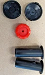 Genuine Peg Perego Part Kit Includes Dump Bed Pins, Hubcap And Seat Knob. Fixed Price $19.99.