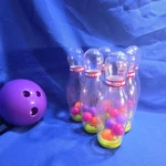 The Little Tikes Plastic Clear Sports Bowling Set Of 6 Pins 1 Purple Bal. Fixed Price $34.99.