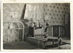 Vintage Old Photo Of 1940S Boys Bedroom With Large Radio Pin-up Girls On Walls. Fixed Price $12.50.