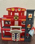Kids Toy Fire Station Playset Red Gray Doors Lights Sound Action Pretend. Fixed Price $25.00.