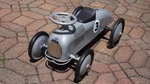 Morgan Cycle Silver Retro Ride-on Racer Foot Floor Kids Toy. Fixed Price $75.00.