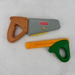 Fisher-price Little Tikes Vtg Kids Toy Tool Set Moving Hand Saw & Square Ruler. Fixed Price $14.99.