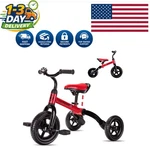 Folding Kids Balance Bike 3-IN-1 Tricycle For Ages 2-5 With Removable Pedals. Fixed Price $80.99.