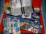 Fisher Price Orange Construx Carrying Case - Sticker Decal Sheets + Parts/pcs. Fixed Price $64.99.