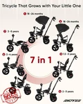 Ridyee 7-IN-1 Grey Tricycle 18MO-5YR, All-terrain Tires, Toddler Bike. Fixed Price $168.79.