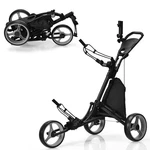 Costway Folding 3 Wheels Golf Push Cart W/bag Scoreboard Adjustable Handle Grey. Fixed Price $145.99.