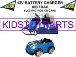 12 Volt Battery Charger Kid Trax Mini Cooper Ride Toys W/ Blue Connector. Fixed Price $22.99.