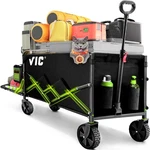 Vic Collapsible Folding Wagon Cart Extra Long Beach Heavy Duty 440LBS Capacity. Fixed Price $57.45.