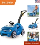 Durable STEP2 Whisper Ride Ii Toddler Push Car With Adjustable Seat Belt, Blue. Fixed Price $142.99.