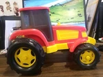 Vintage American Plastic Toys Red & Yellow Kids Tractor #825 14 X10 Usa. Fixed Price $18.95.