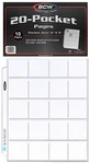 10 Bcw 20-POCKET Coin Pages Storage Sheet Protector Token Stamp Binder Flip. Fixed Price $10.59.