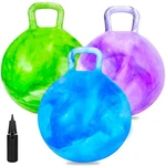 3 Pack Bouncy Balls With Handle For Kids, Ride On Toys 4-8,.... Fixed Price $23.54.