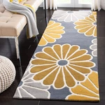 Safavieh Soho Collection Runner Rug - 26 X 8 Grey Yellow Handmade Wool Viscose. Fixed Price $160.50.