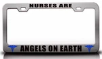 Nurses Are Angels On Earth Paramedics Steel License Plate Frame. Fixed Price $15.95.