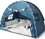 Kids Bed Canopy Tent - Indoor Playhouse For Boys & Girls With Pennant Banners. Fixed Price $99.99.