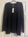Nwt $278 Eileen Fisher Black Cotton Fluff Crew Neck Pullover. Fixed Price $149.97.