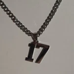 #17 Baseball Football Number Pendant Charm / 18"-24" Stainless Chain Necklace. Fixed Price $19.99.
