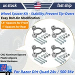 For Razor Dirt Quad Wheel Spacer Kit, 3" Wider Front, 2" Rear, 24V 36V. Fixed Price $34.99.