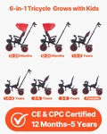 6-IN-1 Toddler Tricycle Stroller W/ Push Handle Canopy Kids Trike 1-5 Red. Fixed Price $103.99.