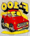 Vtg Custom Ford F-100 Pick Up Truck Classic Cali Surf Skateboard T-shirt Iron-on. Fixed Price $14.39.