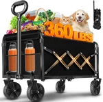 Wagons Carts Foldable, Collapsible Folding Wagon, Portable Wi. Fixed Price $58.99.