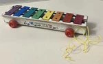 Vintage Fisher Price Rainbow Wagon Xylophone Quaker Oats 870 Musical Pull Toy. Fixed Price $11.99.